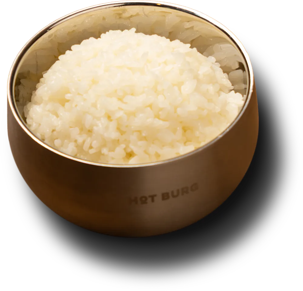 Free-flow Niigata rice in a Hot Burg bowl